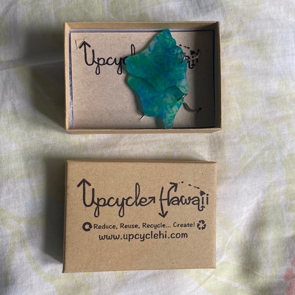 NWOT- Melted Marine Debris Earrings: Hawaii Island